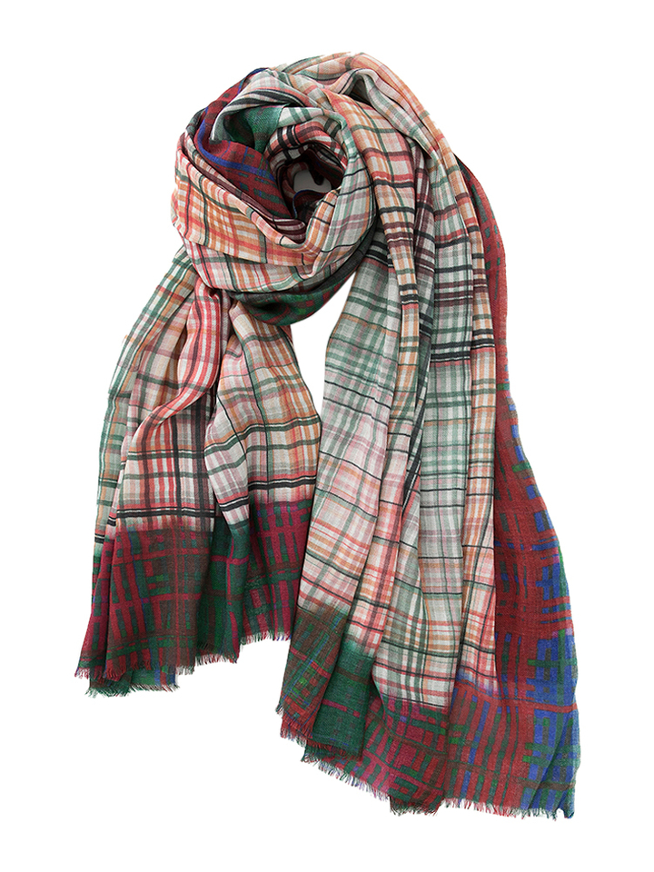 Multicolor sjaal in ruitmorief Scarf 