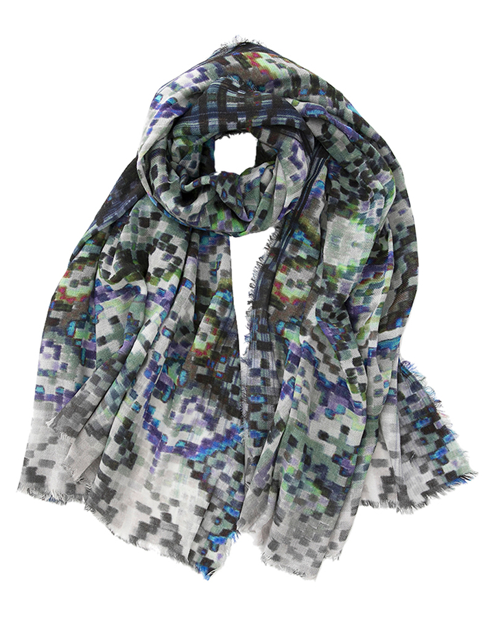 Multicolor sjaal met print Scarf 