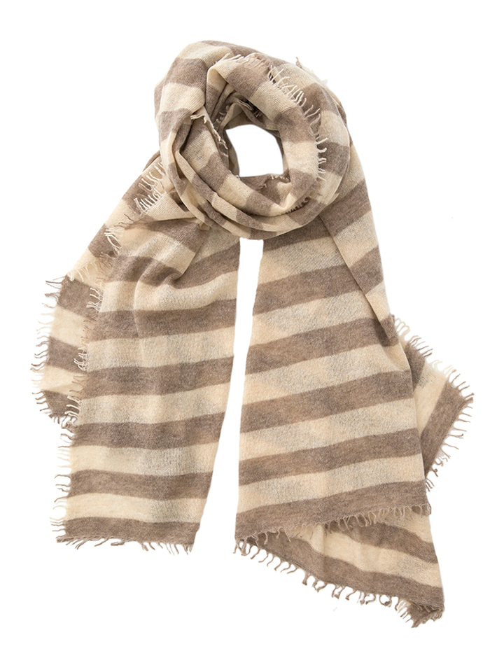 Beige gestreepte sjaal Scarf