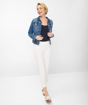 Witte slim fit 7/8 broek Pamina Capri Raphaela By Brax 