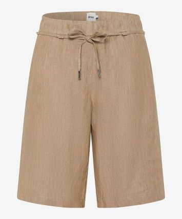 Beige linnen short met elastiek Brax 