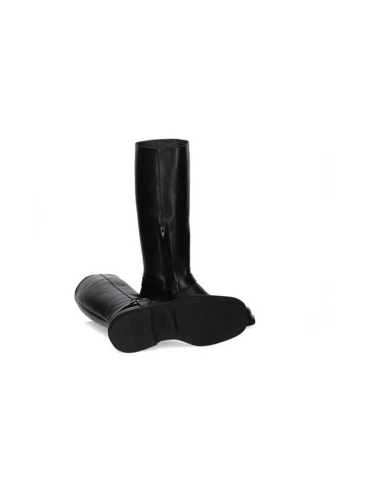Zwarte lange lederen laarzen Marlon Rotta