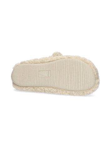Beige pantoffels in teddy stof York Curly Verbanas 