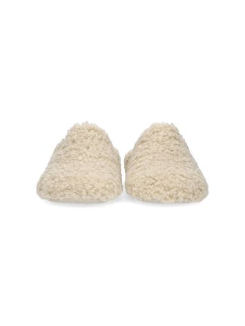 Beige pantoffels in teddy stof York Curly Verbanas 