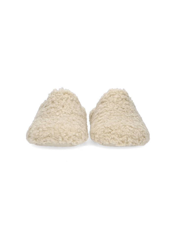Beige pantoffels in teddy stof York Curly Verbanas 