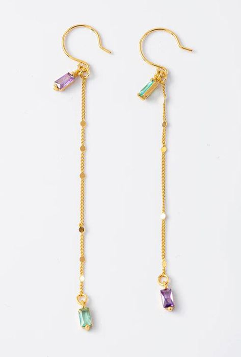 Asymmetrische ketting en edelsteenoorbellen Nala Murielle Perrotti