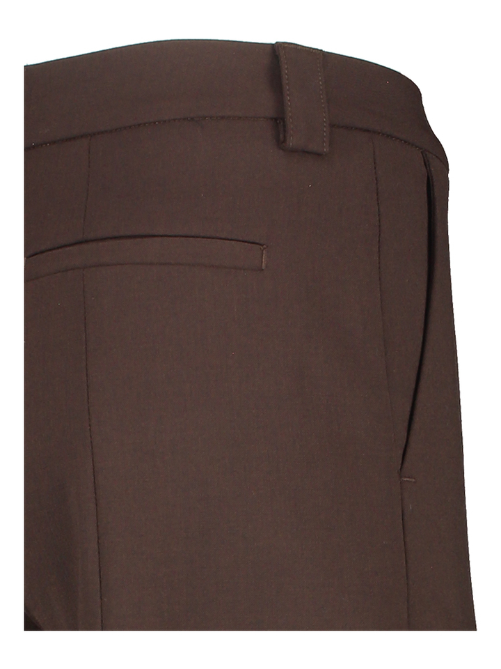 Bruine wijde broek met bandplooi The Latest