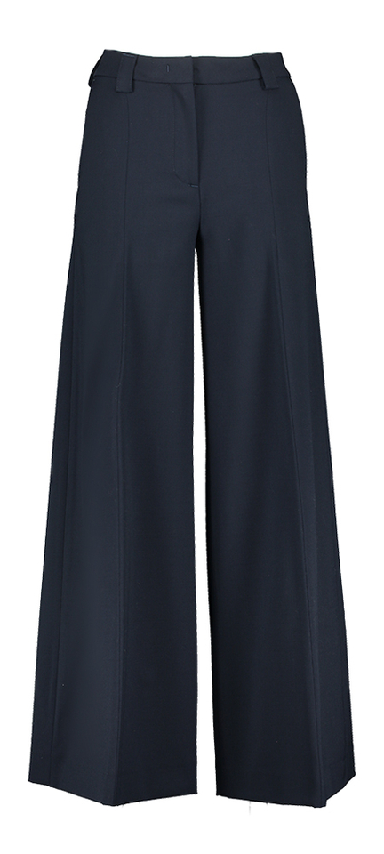 Blauwe geklede wijde broek The Latest 