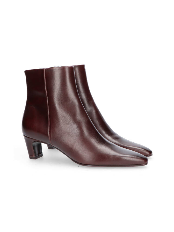 Bruine bottines met rits en trechterhak Zinda 