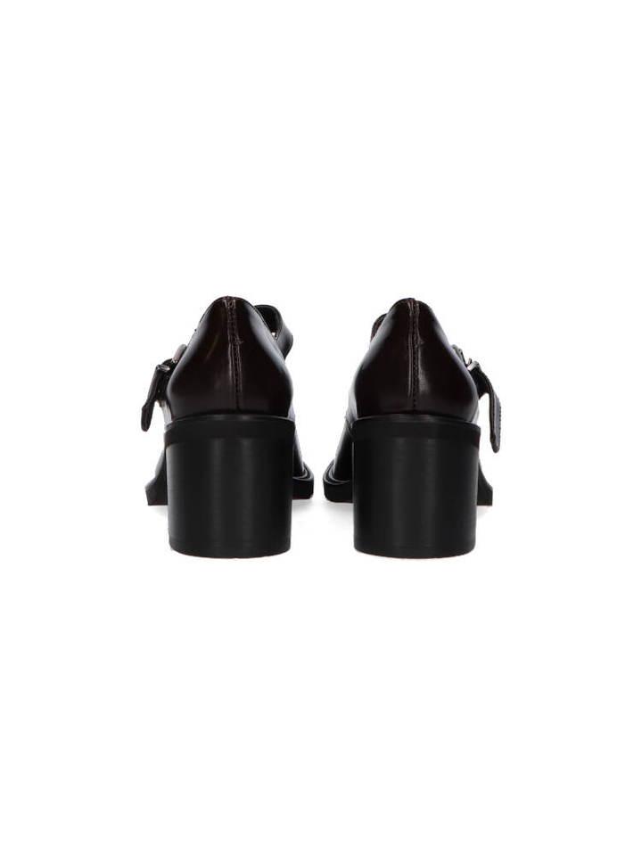 Mogano bruine instappers met blokhak Maia Studio Uno