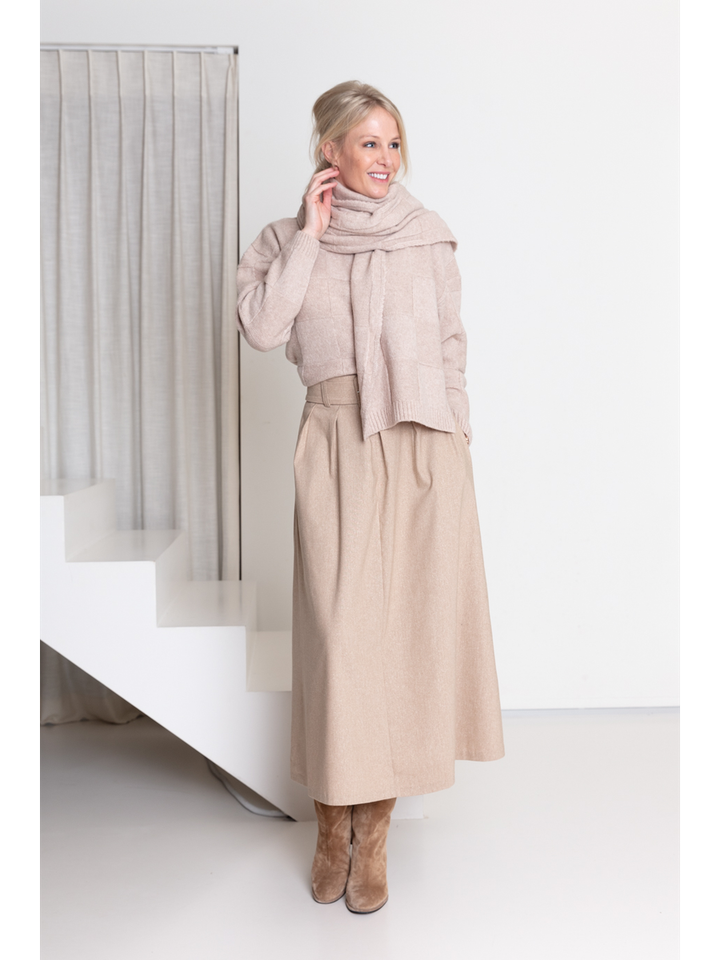 Beige pull met lange mouwen en motief Danni AC 