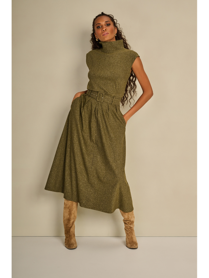 Kaki groene gespikkelde rok Roxy AC