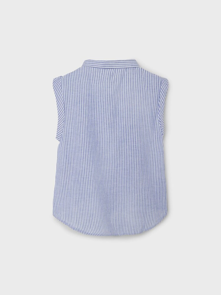 Blauw/wit gestreepte bloes met knoop Name It