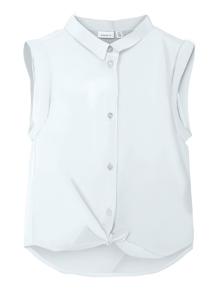 Witte katopenen bleos met knoop Name It