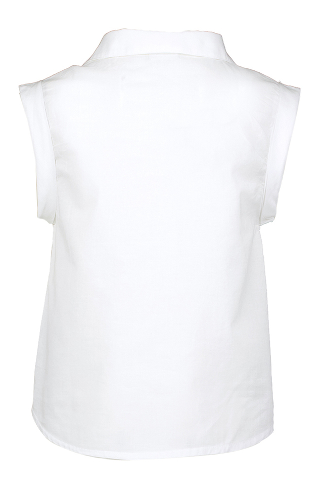 Witte katopenen bleos met knoop Name It