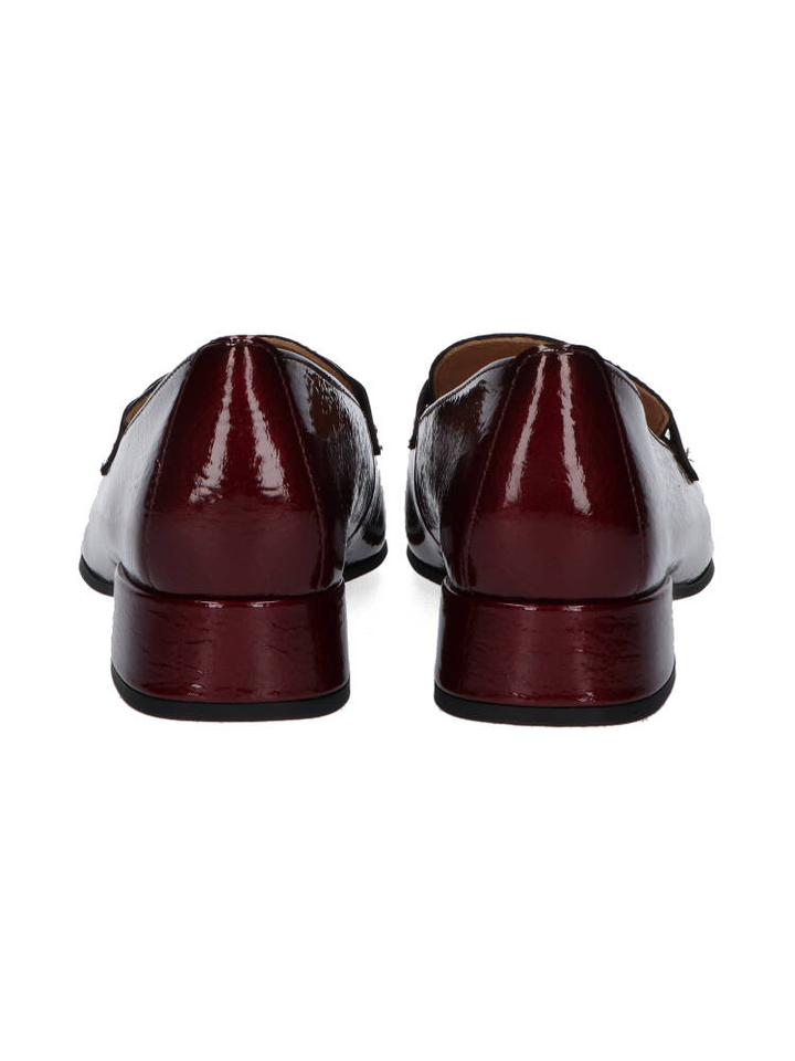 Bordeaux mocassins met blokhak in lakleder Gabor