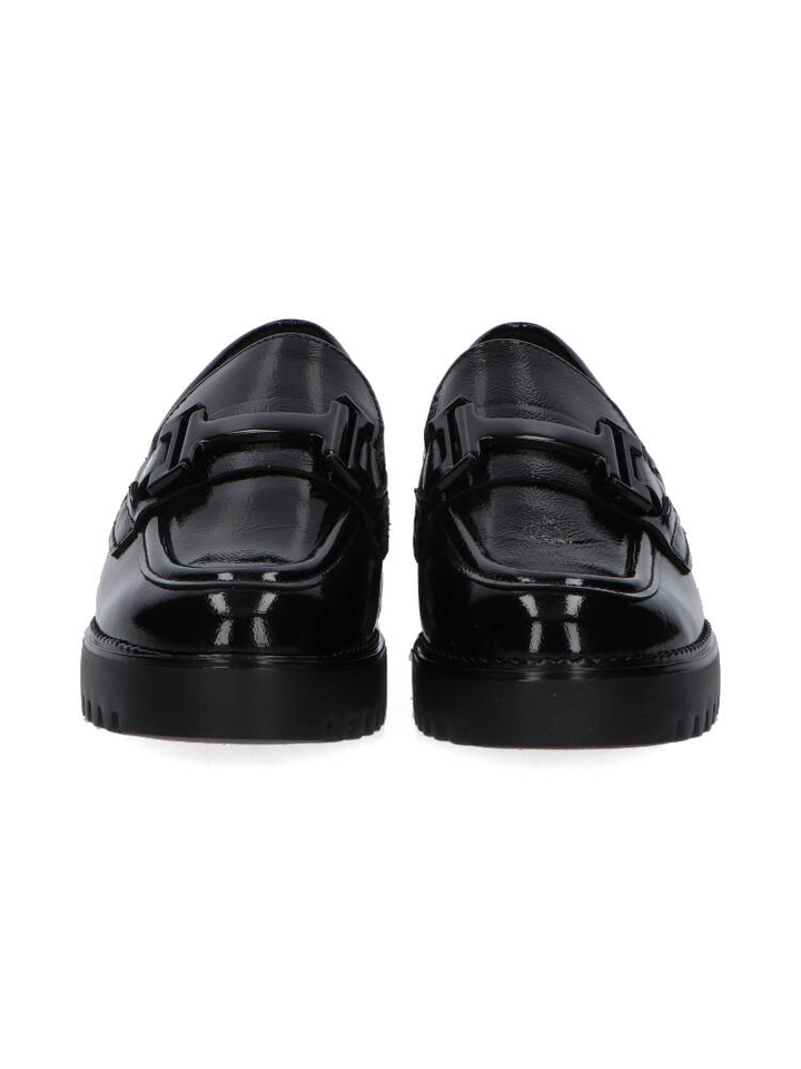 Zwarte mocassins in lakleder Gabor