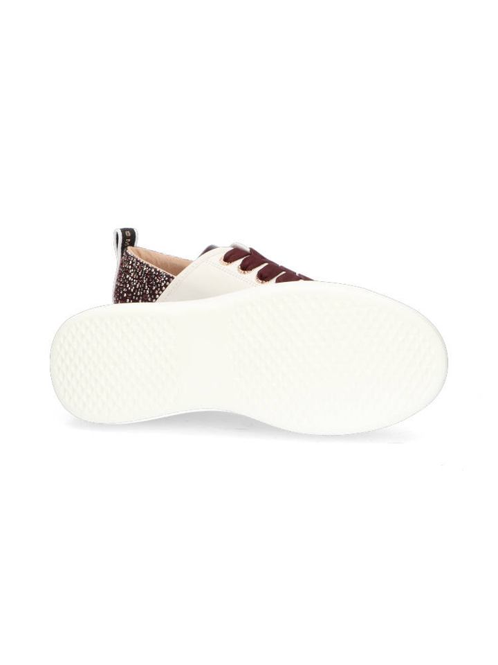 Witte sneakers met bordeaux accent Alexander Smith
