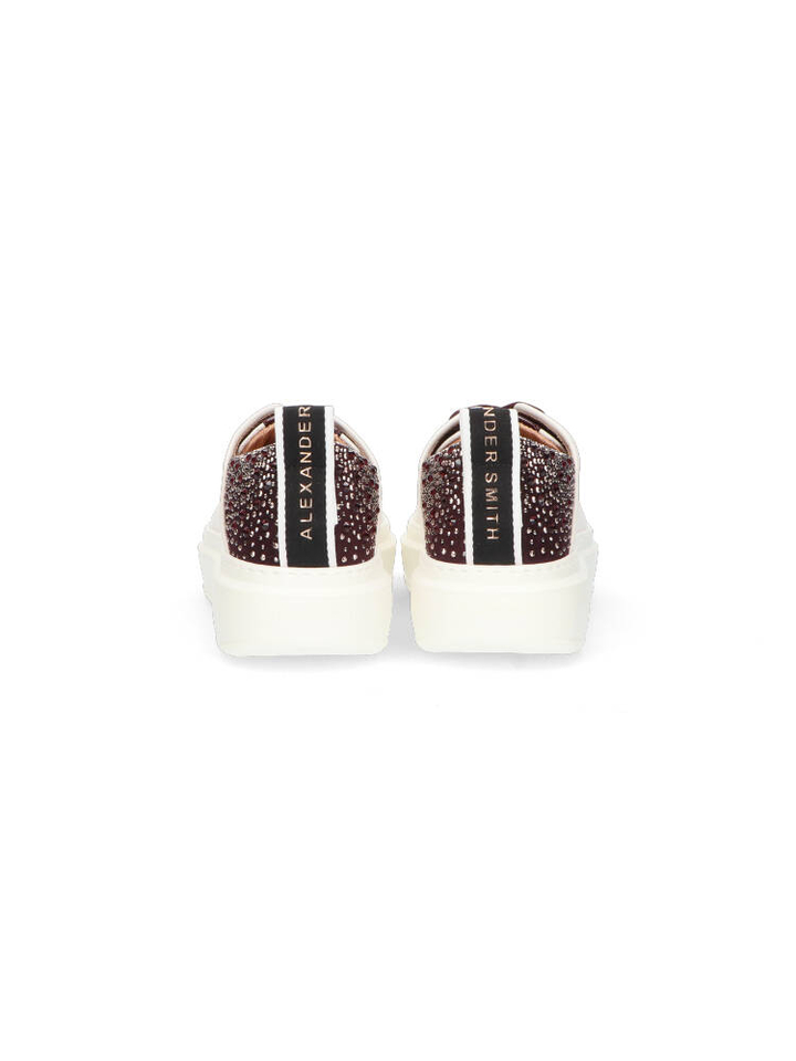 Witte sneakers met bordeaux accent Alexander Smith
