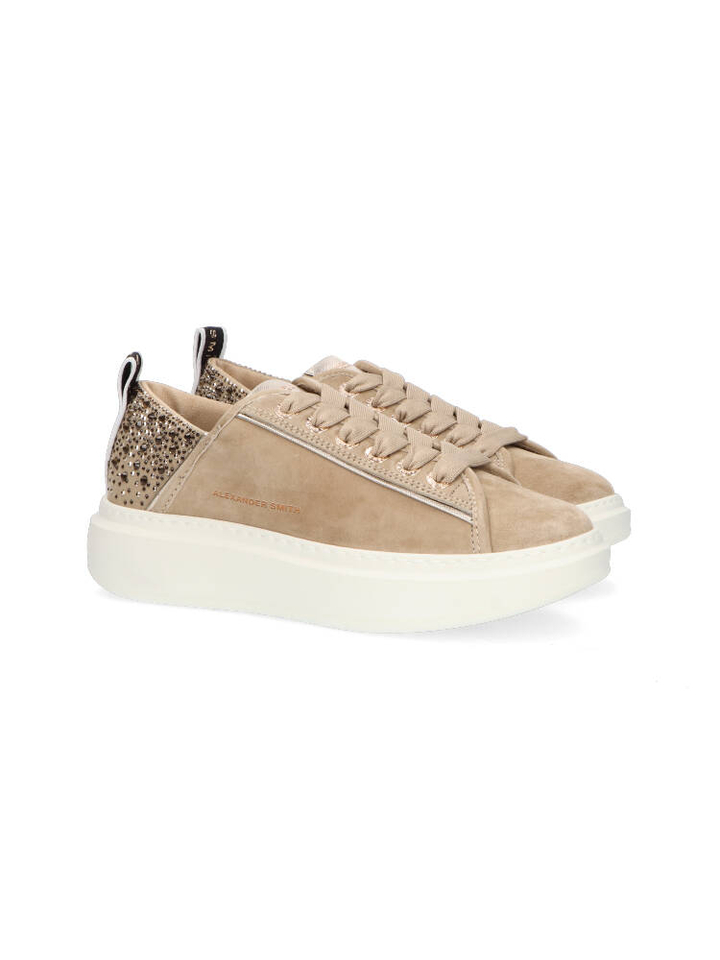 Beige sneakers met strass detail Alexander Smith