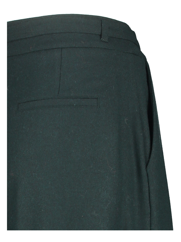 Donkergroene wijde broek met bandplooi Niu 