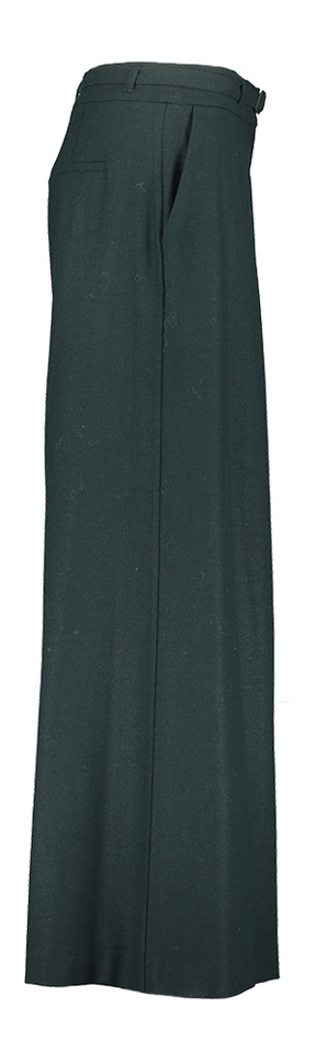Donkergroene wijde broek met bandplooi Niu 