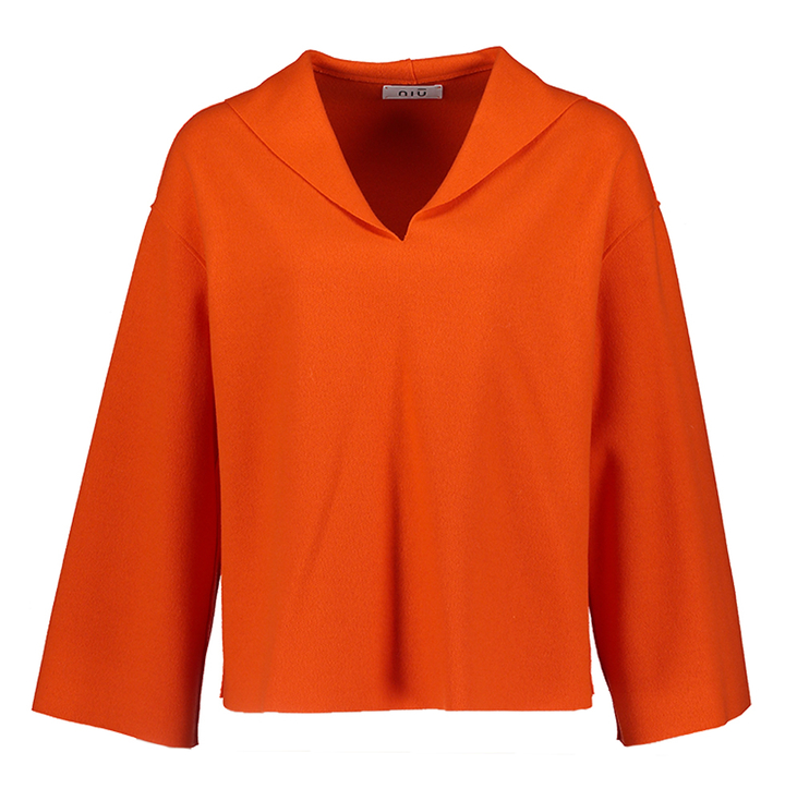Oranje wollen polo pull Niu 