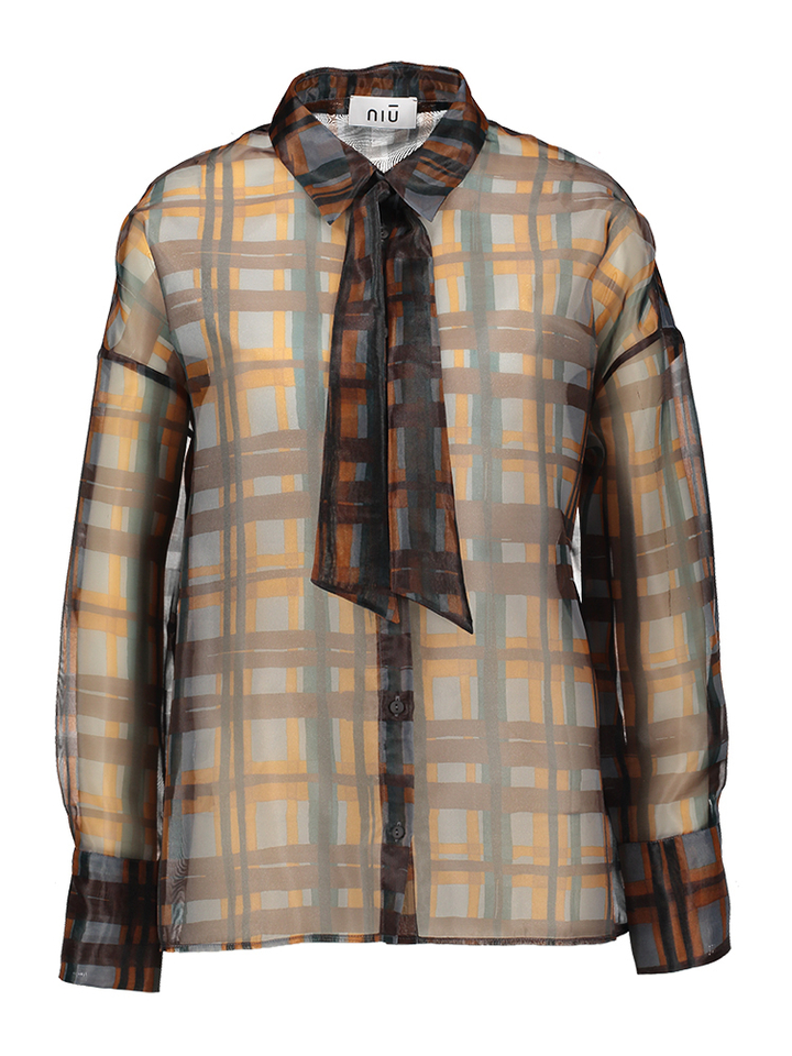 Doorzichtige bloe met ruit morief Niu 