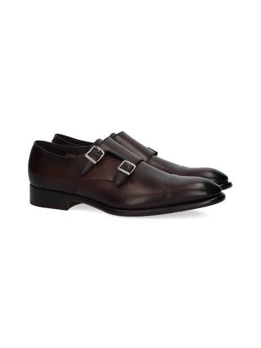Donkerbruine lage schoenen met gespen Doucals