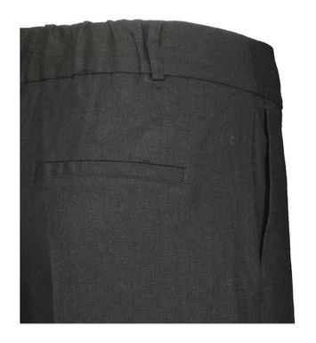 Zwarte linnen wijde broek met bandplooi  Selected 