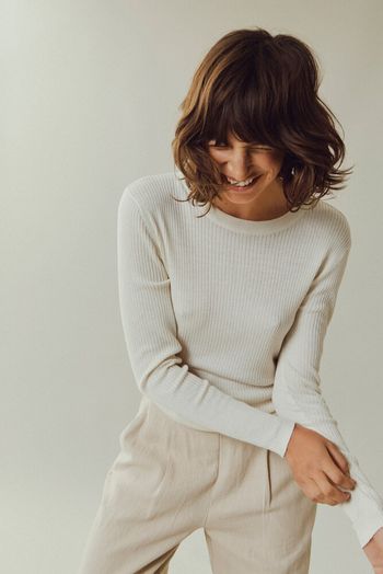 Beige broek Vijolanda Vila