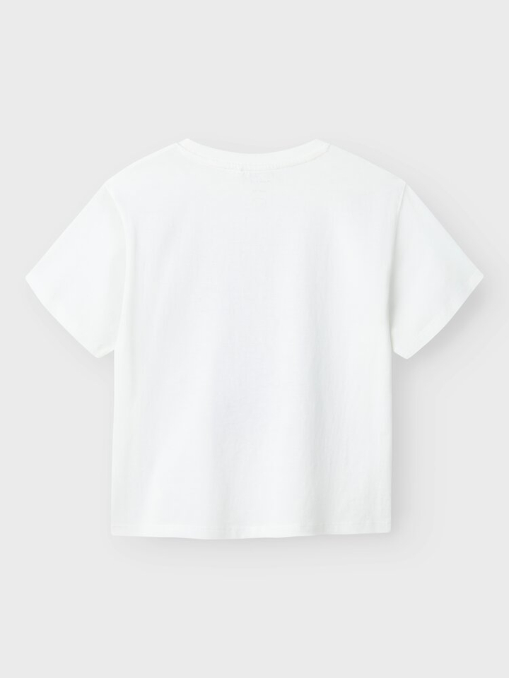 Witte katoenen t-shirt met ronde hals en korte mouwen Name It