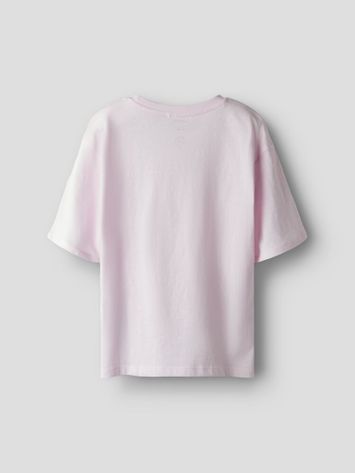 Lichtroze katoenen t-shirt met ronde hals en korte mouwen Name It