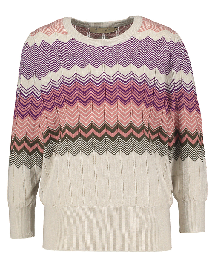 Trui met Multi-color patroon Ivory Peppercorn 