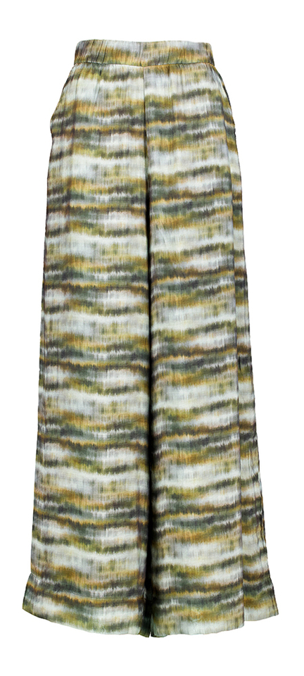 Groene multicolor wijdvallende broek Irmelin Peppercorn
