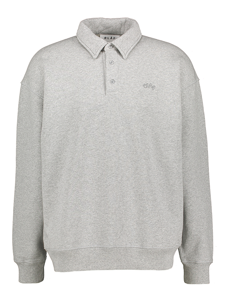 Grijze sweater met polo kraag Olaf 