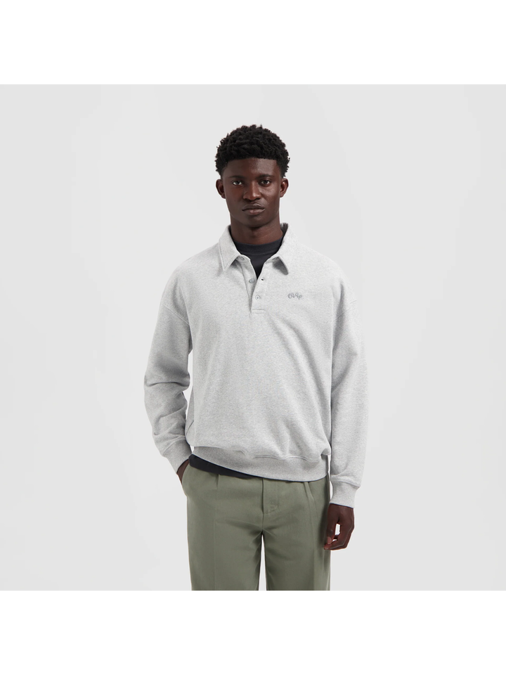 Grijze sweater met polo kraag Olaf 