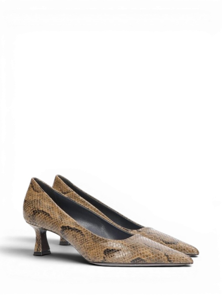 Namibia sepia pumps met trechterhak Natan 