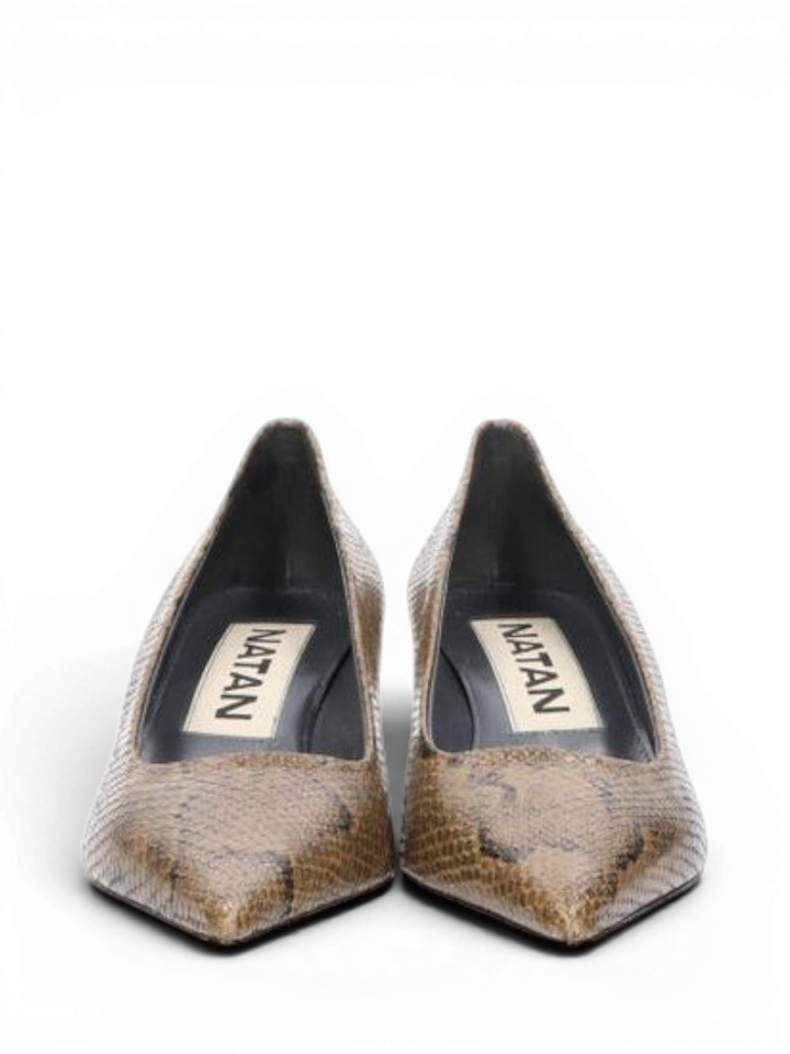 Namibia sepia pumps met trechterhak Natan 