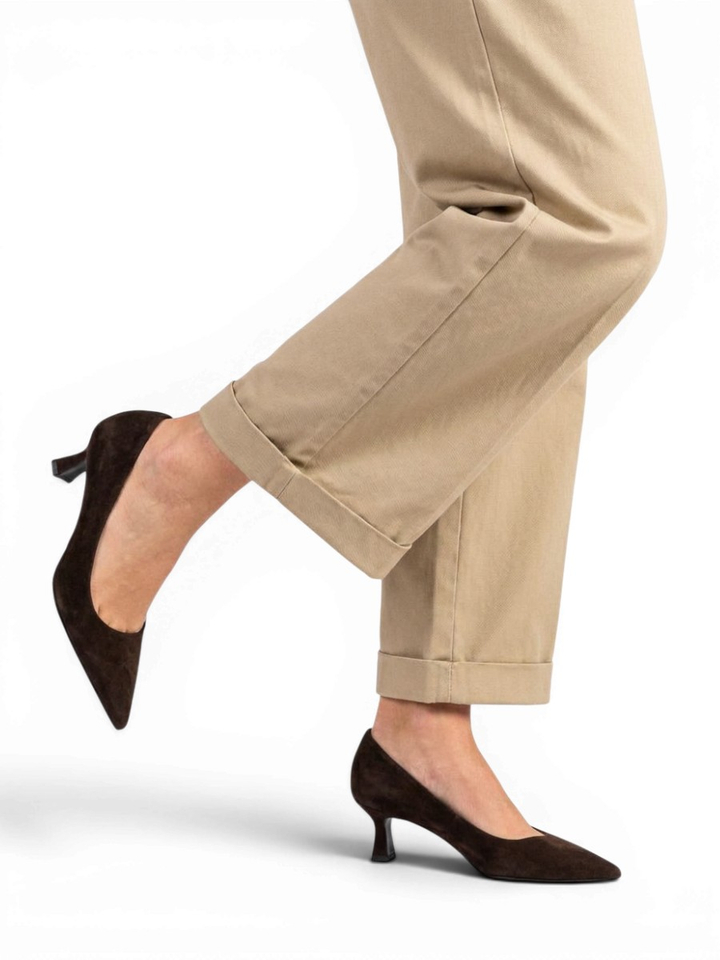 Bruine suede pumps Natan 