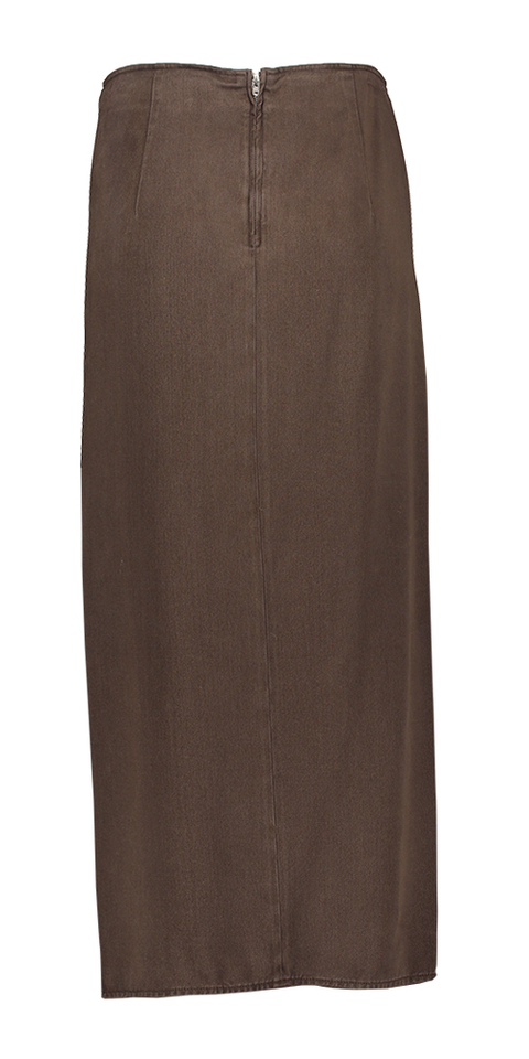 Donkerbruine rok met detail Costanza March