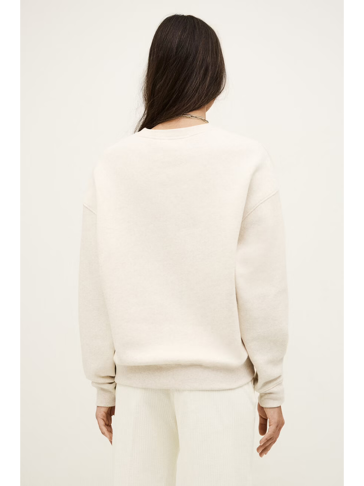 Beige katoenen sweater met donkerbruine opdruk Fenja BA&SH