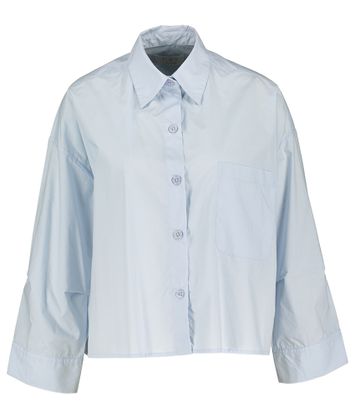 Blauwe geruite blouse met opgestikte zak Nikki Rae