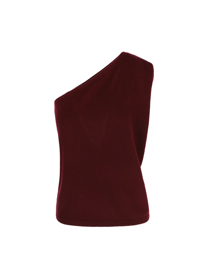 Bordeaux off shoulder top in cashmere Maeve Rae 