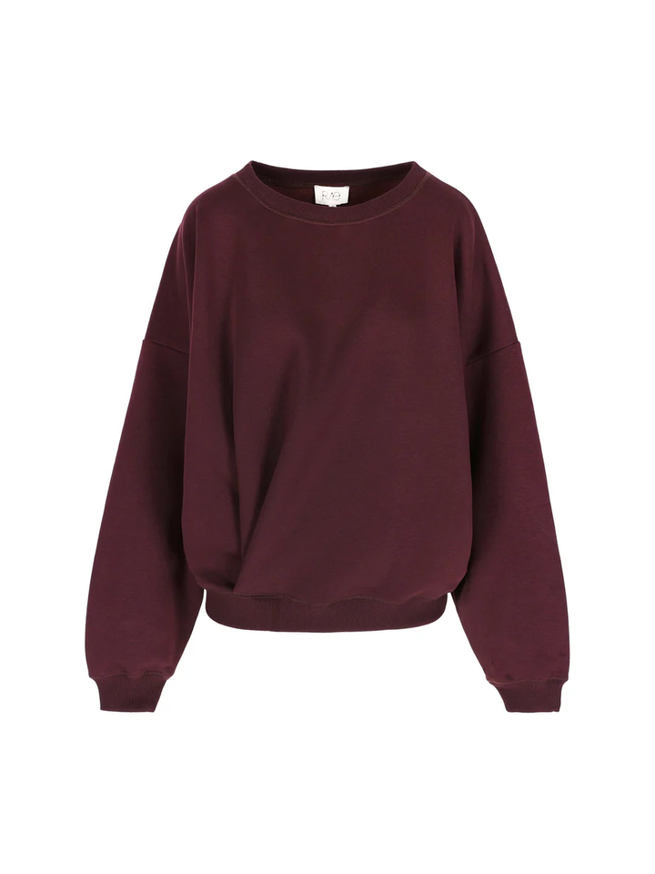 Bordeaux katoenen sweater met ronde hals Anna Rae