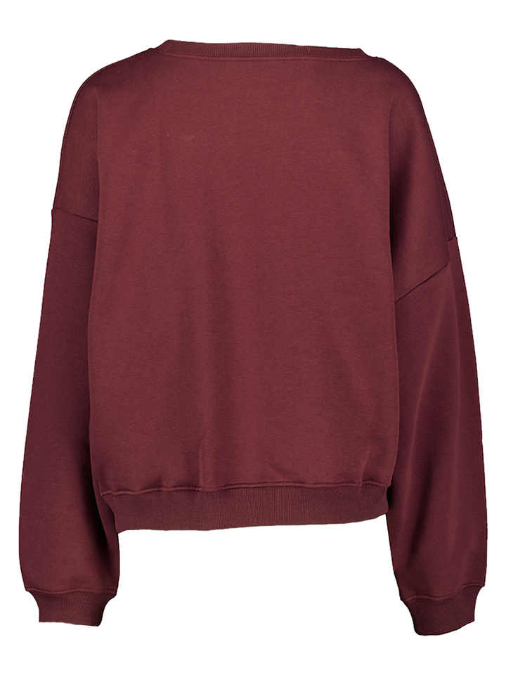 Bordeaux katoenen sweater met ronde hals Anna Rae