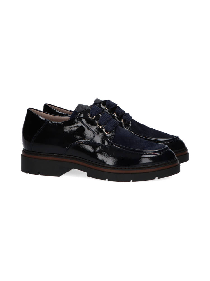 Blauwe glanzende moccasin DL Sport