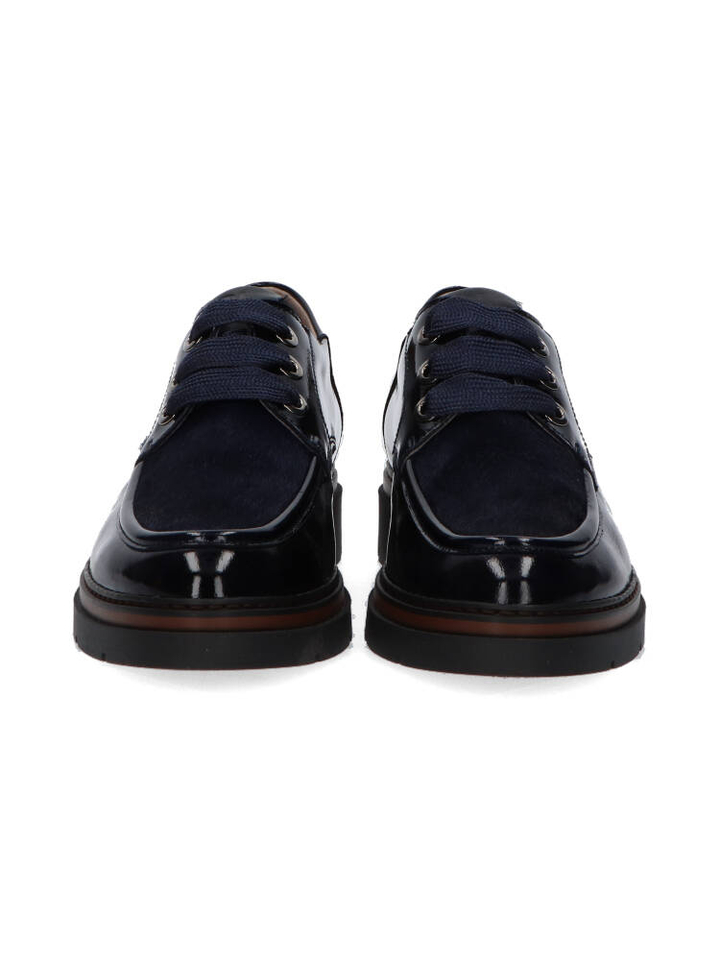 Blauwe glanzende moccasin DL Sport