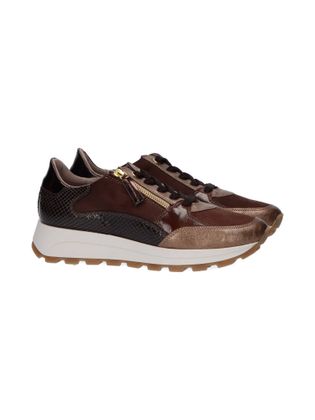 DL Sport Bruine rosé sneakers met suède en glanzende details