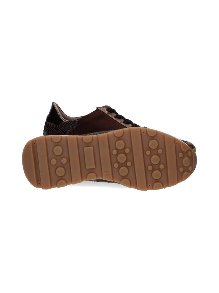 Bruine rosé sneakers met suède en glanzende details DL Sport